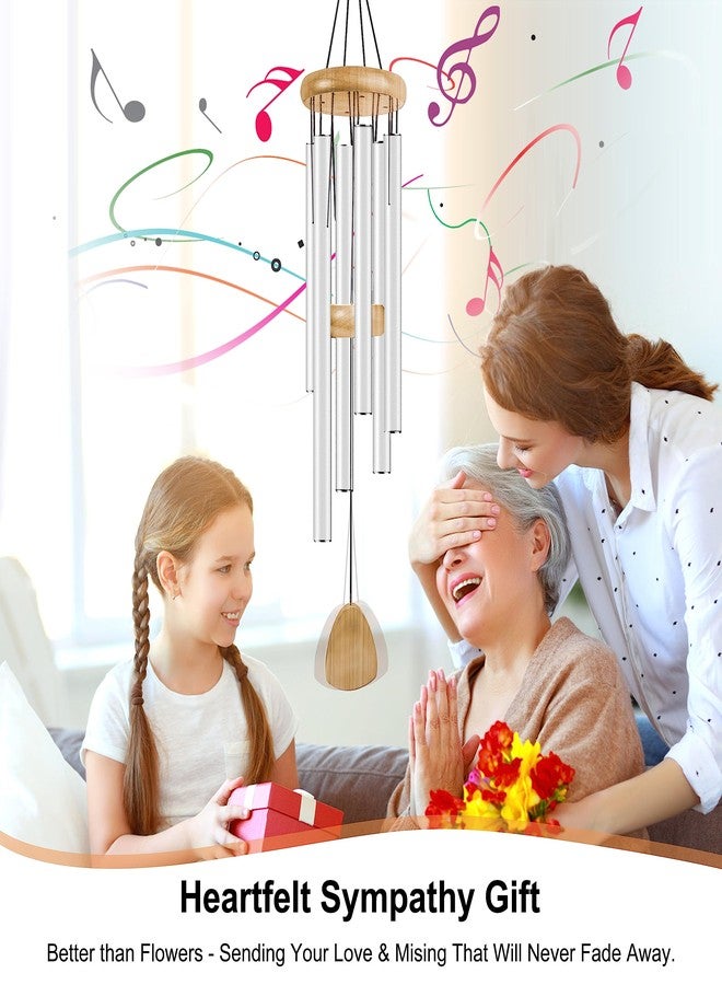 Bursvik Large Aluminium Wind Chimes 37 Inches to Create a Zen Atmosphere Suitable for Outdoor, Garden, Patio Decoration. Classic Wind Chimes with Wind Catcher Suitable as A Gift for Unisex(White) - Image 5
