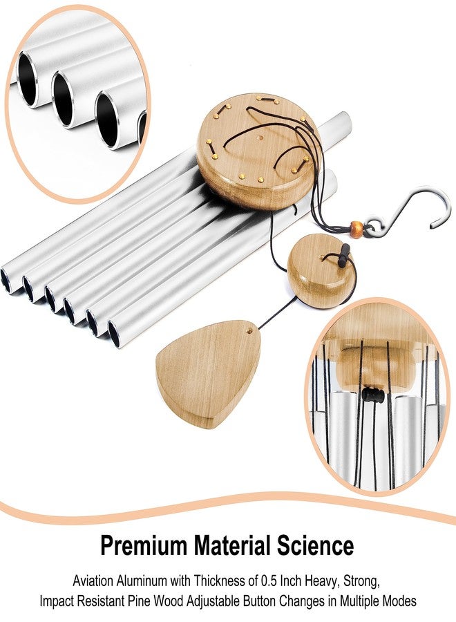 Bursvik Large Aluminium Wind Chimes 37 Inches to Create a Zen Atmosphere Suitable for Outdoor, Garden, Patio Decoration. Classic Wind Chimes with Wind Catcher Suitable as A Gift for Unisex(White) - Image 3