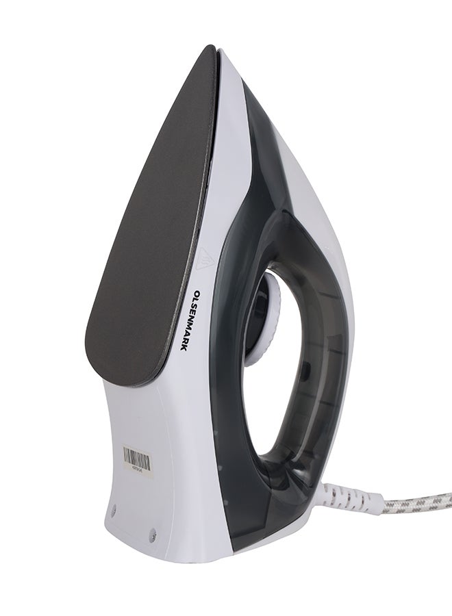 Olsenmark Dry Iron, Non-Stick Coating Plate, Light Weight, Adjustable Temperature, Pilot Light Indicator, Overheat Protection, 1200 W Omdi1679N White/Black - Image 2