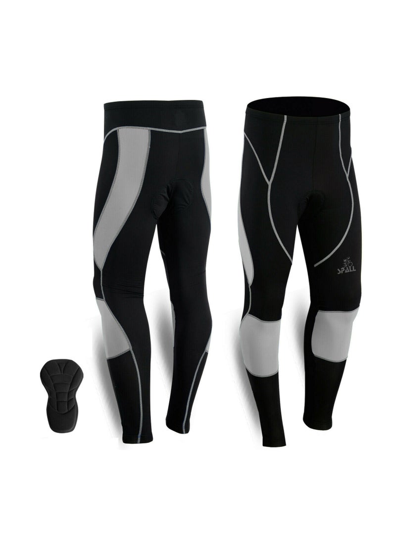 Spall Mens Cycling Tights Coolmax Compression Padded Bicycle Bike Legging Trouser Pant - Image 1