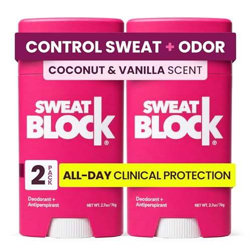 SweatBlock Clinical Strength Deodorant Antiperspirant for Women Coconut and Vanilla Scented 2 Pack AllDay Protection Against Sweat and Body Odor Gentle Daily Use Formula for Confidence and Freshness - Image 1
