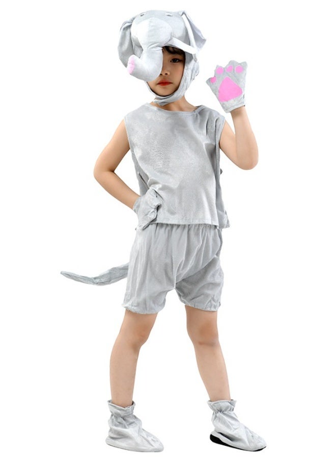 NIBEMINENT Children's performance costumes, stage animal performance costumes, summer short-sleeved animal clothing and dress-up - Image 1
