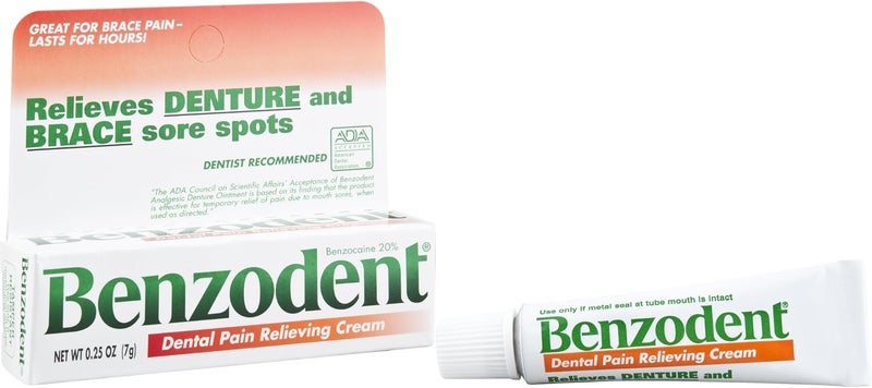 Benzodent كريم بنزودنت لتخفيف آلام الأسنان للأطقم والتقويم 025 أونصة أنبوب - Image 4