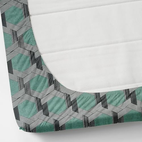 VOMZER 320 TC Cotton Feel All Around Elastic Fitted Bedsheets King Size, Premium Fitted Bedsheets King Size for Double Bed with 2 Pillow Covers, Size- 78” x 72” Green - Image 5
