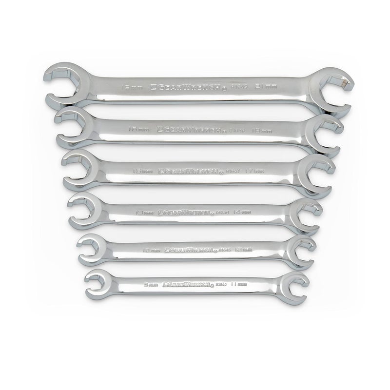 GEARWRENCH 6 Piece Flare Nut Metric Wrench Set | 81906 - Image 1