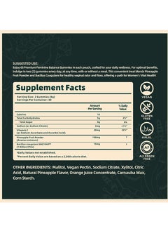 Nutrition Premium Feminine Balance Gummies for Women’s Health Wellness Immune Support Vegan Gluten Free Hawaiian Pineapple 60 Gummies  - Image 3