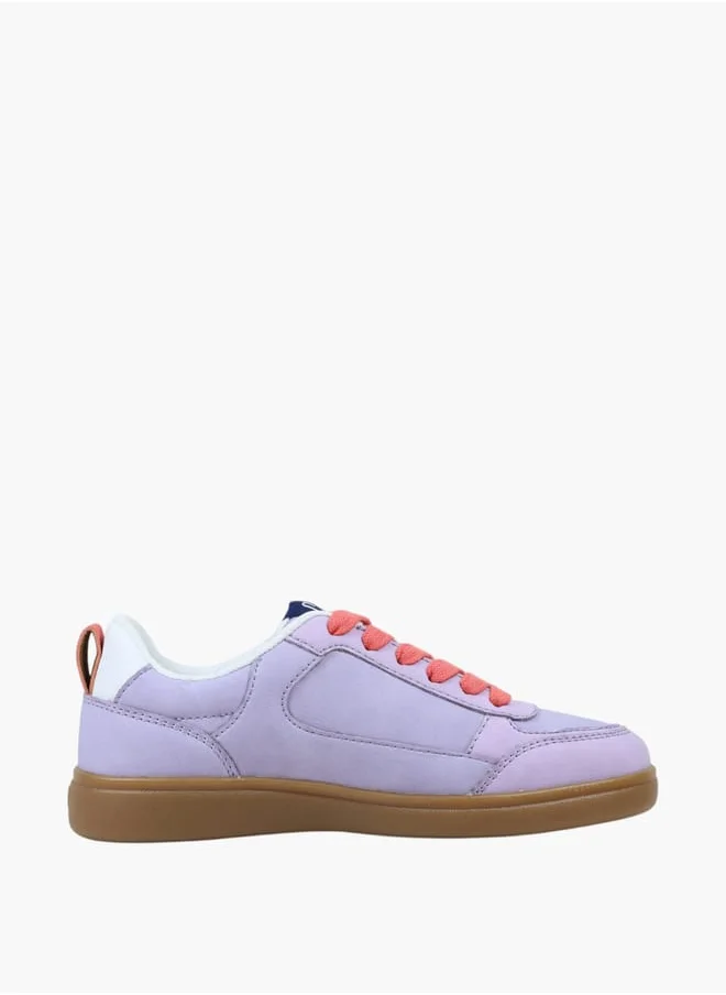 جاب Women's Panelled Sneakers with Contrasting Lace-Up Closure - SEATTLE II