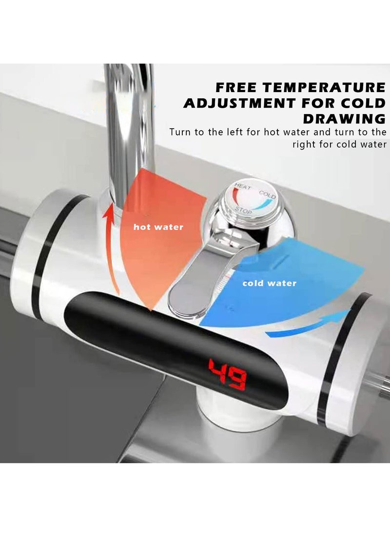 SYOSI - Electric Hot Water Tap, 220V Electric Instant Heater Tap, 3sec Instant Tankless Electric Hot Water Faucet, Fast Hot Water Tap with LED Digital Display for Kitchen Bathroom Facilities - Image 1