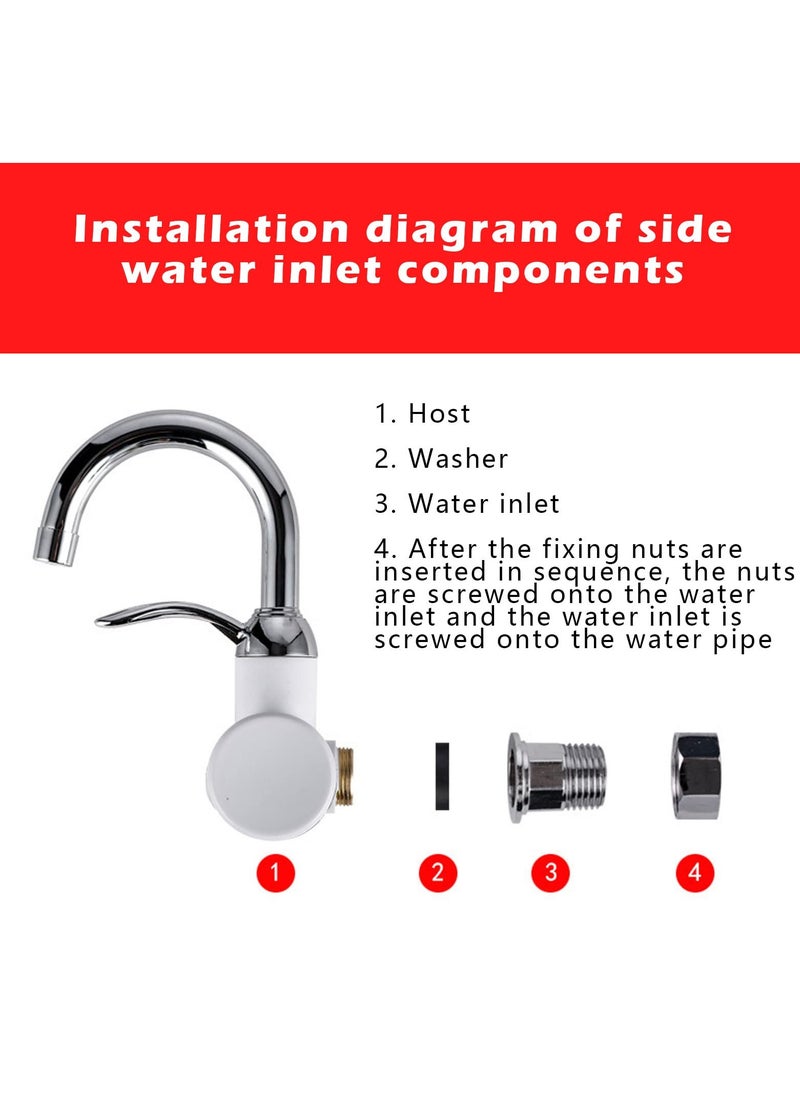 SYOSI - Electric Hot Water Tap, 220V Electric Instant Heater Tap, 3sec Instant Tankless Electric Hot Water Faucet, Fast Hot Water Tap with LED Digital Display for Kitchen Bathroom Facilities - Image 1