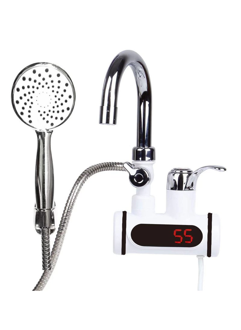SYOSI - Electric Hot Water Tap, 220V Electric Instant Heater Tap, 3sec Instant Tankless Electric Hot Water Faucet, Fast Hot Water Tap with LED Digital Display for Kitchen Bathroom Facilities - Image 1
