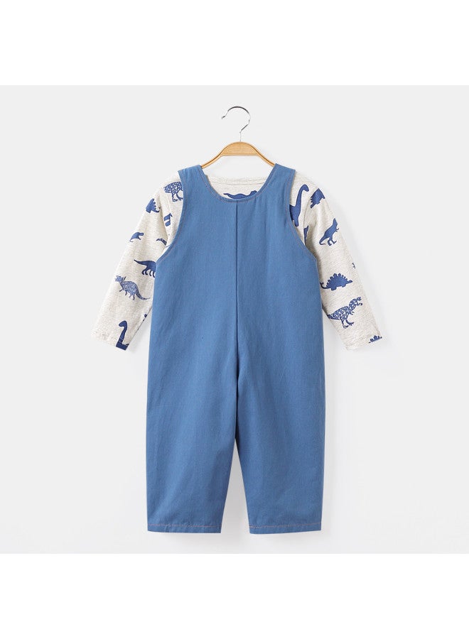 Boys' Autumn Fashion Overalls Set Toddler Comfortable Pure Cotton Two-piece Set Trendy - Image 4