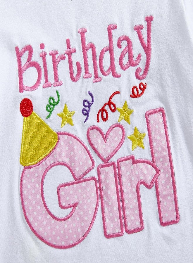 SAYOO Toddler Birthday Girl Outfit Birthday Girl Letter Embroidery Shirt Top Mesh Tutu Donut Skirt Princess Party Skirt Set (A Pink, 3-4T) - Image 5