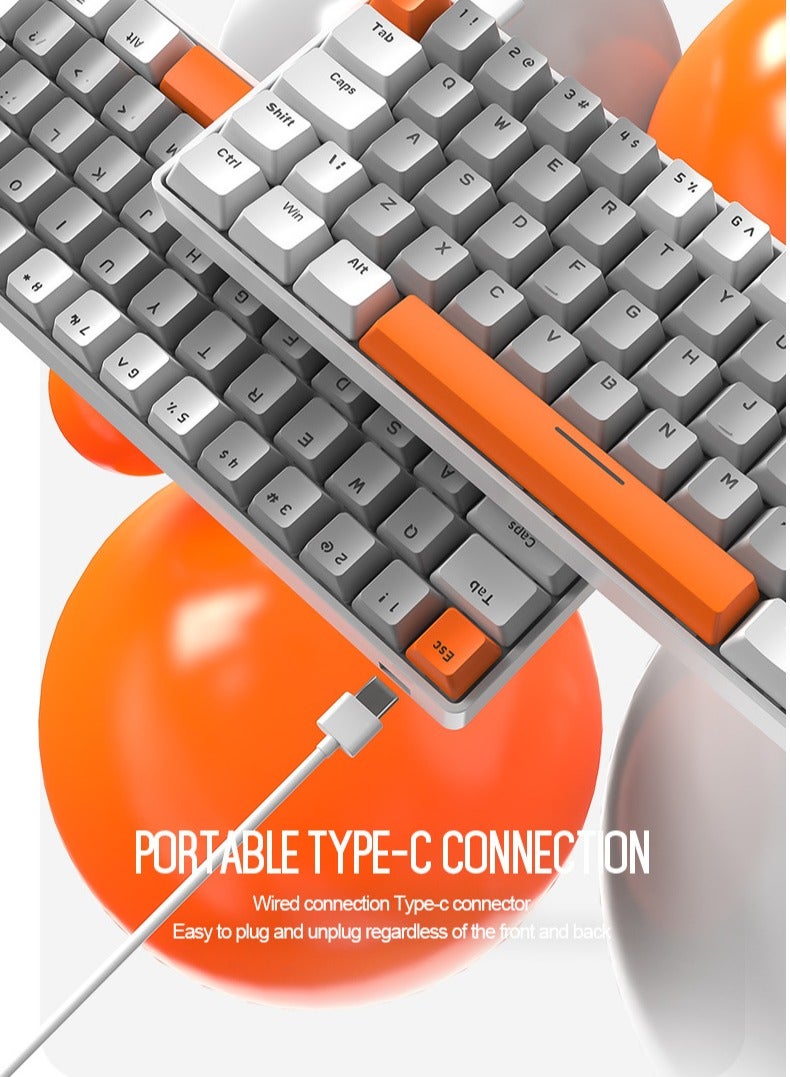 62 Keys Colorful Lights Switch Mechanical Gaming Keyboard 75% Mini Wired Waterproof Backlit Silent White RGB Color Suitable for PC/Ps4/Xbox Gamers - Image 5
