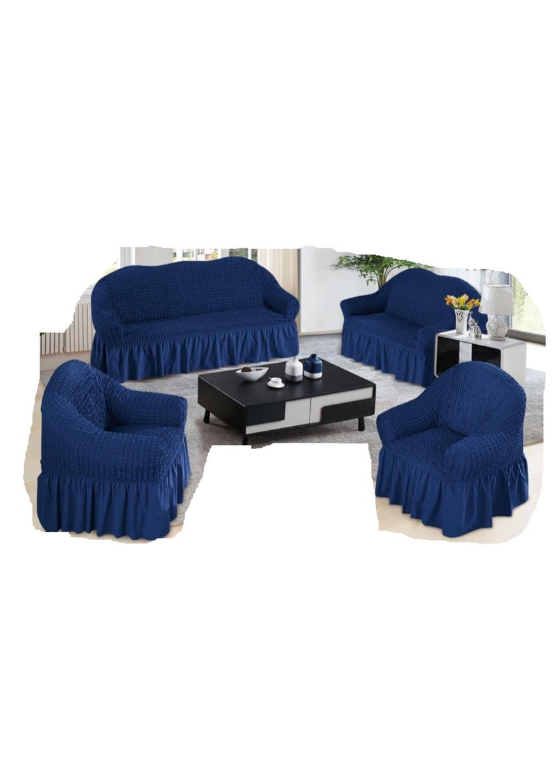 7 Seater (3+2+1+1) Super Stretchable Anti-Wrinkle Slip Resistant Sofa Cover Set