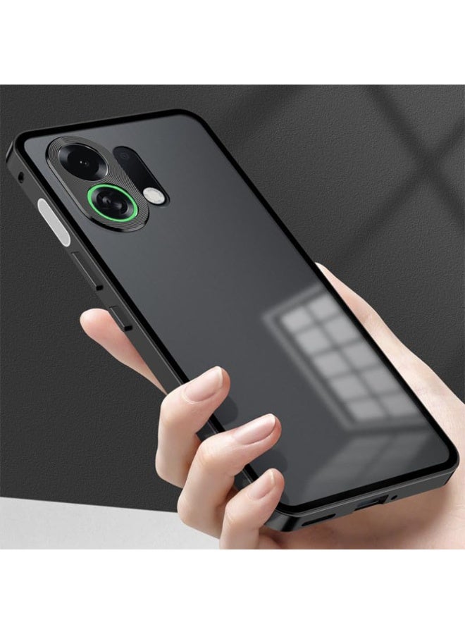 general Metal Frame Case Compatible with OPPO K13 Turbo Pro, Elastic Buckle Frosted Backboard and PC Backboard Metal Frame, Anti Shock and Anti Fall Cover for OPPO K13 Turbo Pro - Image 5