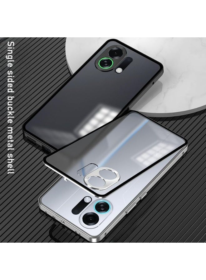 general Metal Frame Case Compatible with OPPO K13 Turbo Pro, Elastic Buckle Frosted Backboard and PC Backboard Metal Frame, Anti Shock and Anti Fall Cover for OPPO K13 Turbo Pro - Image 2