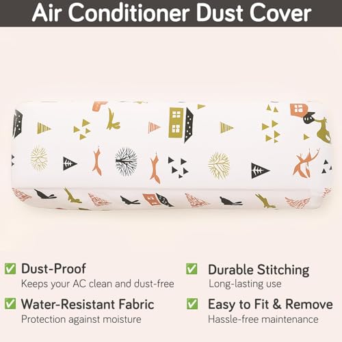 HOKIPO Air Conditioner Cover for AC Units upto Size 95x31x21 cm | Compatible with most 1Ton & some 1.5Ton Split AC | Dustproof & Washable Indoor Unit Cover | Woodland Village (NEW-D4-AR5873) - Image 4