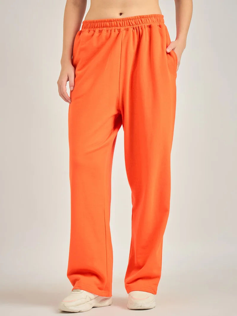 OUTZIDR Orange Solid Joggers