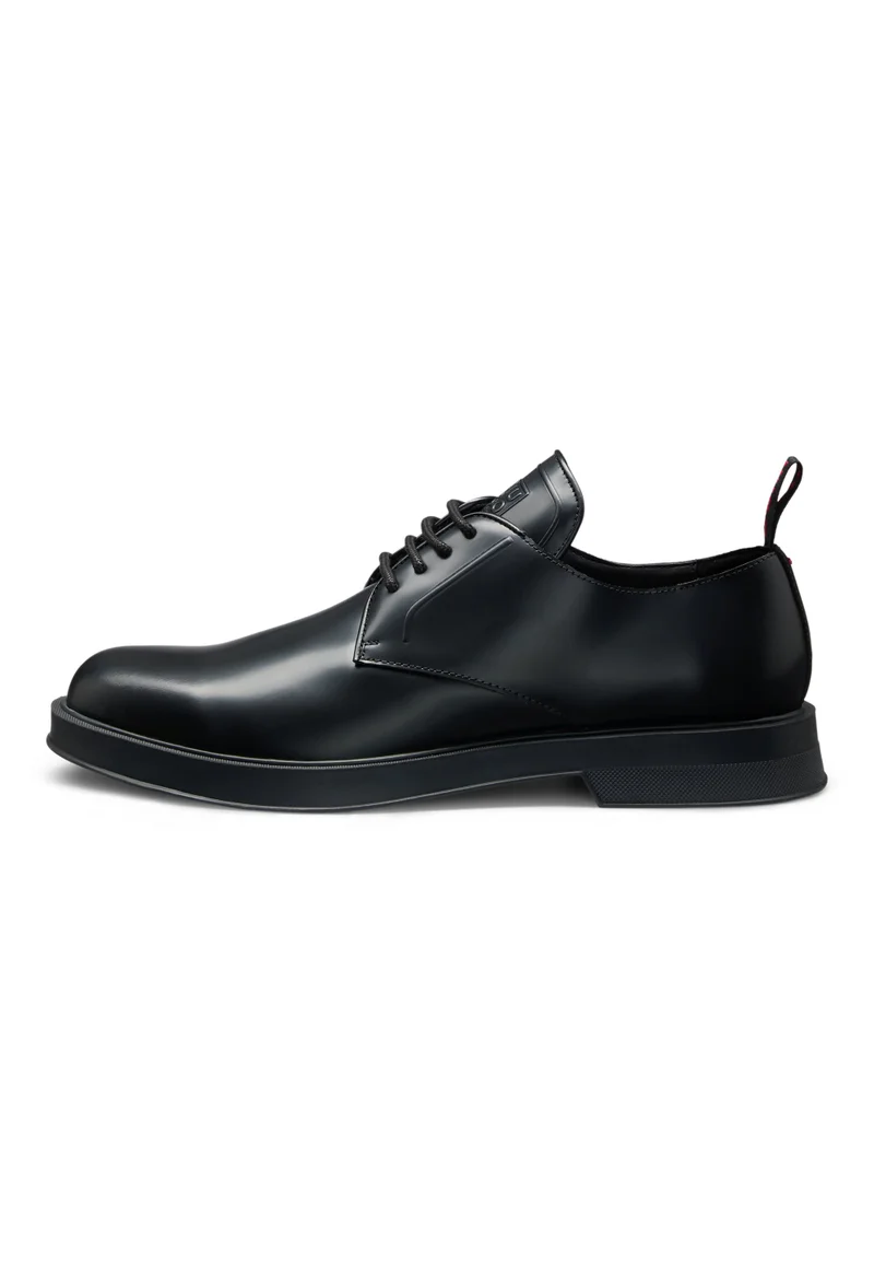 HUGO Leather Derby shoes with stacked-logo tongue