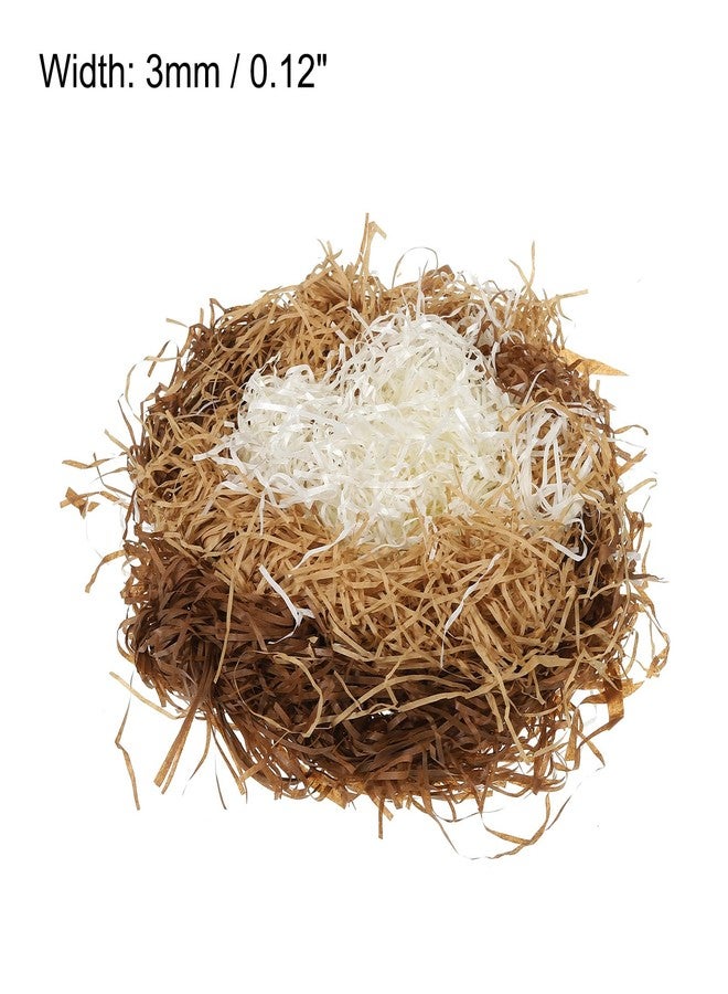 ميكسينيتي حشوة سلة عيد الفصح من عشب الرافيا من ميكانيكسي، 3 ألوان (كريمي، كاكي، بني)، حشوة ورقية قابلة لإعادة التدوير لتغليف الهدايا، وملء سلة عيد الفصح، وتزيين الحفلات - عبوة من 3 قطع - Image 2