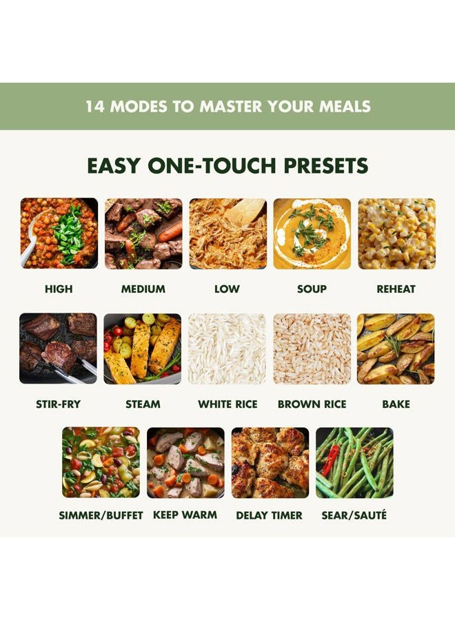 Greenpan Elite 14 in 1 Electric Stock Pot, Non-Stick, 6 Litre, PFAS Free, Coffee Pot, Dishwasher Safe Lid and Removable Cooking Grill, Stainless Steel Steamer - Image 2