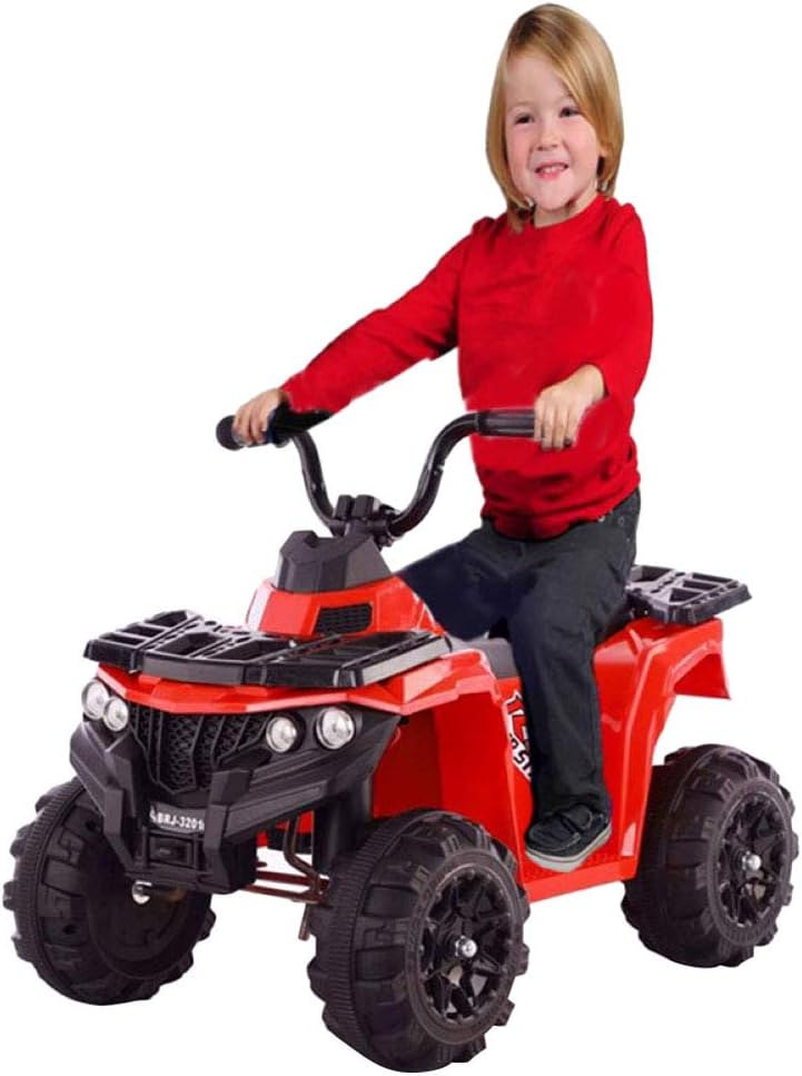 DORSA 6V Children's Electric Mini ATV,4 Wheel Ride on Car,Music Early Education,Suspension,LED Lights,Treaded Tires,Engine Sounds for Child Red, 3201-K-RED - Image 3