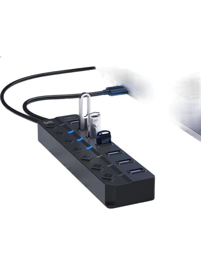 Dm Daimai Usb Hub 2.0, 7-Port Hub Expansion Dock, Laptop And Desktop Computer Hub, Usb Extension Cable Converter, Chb072 - Image 3