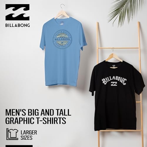 Billabong Big and Tall T-Shirts for Men – 2 Pack Cotton Mens Beach Summer Tees Black/Sky Blue, 6X - Image 4