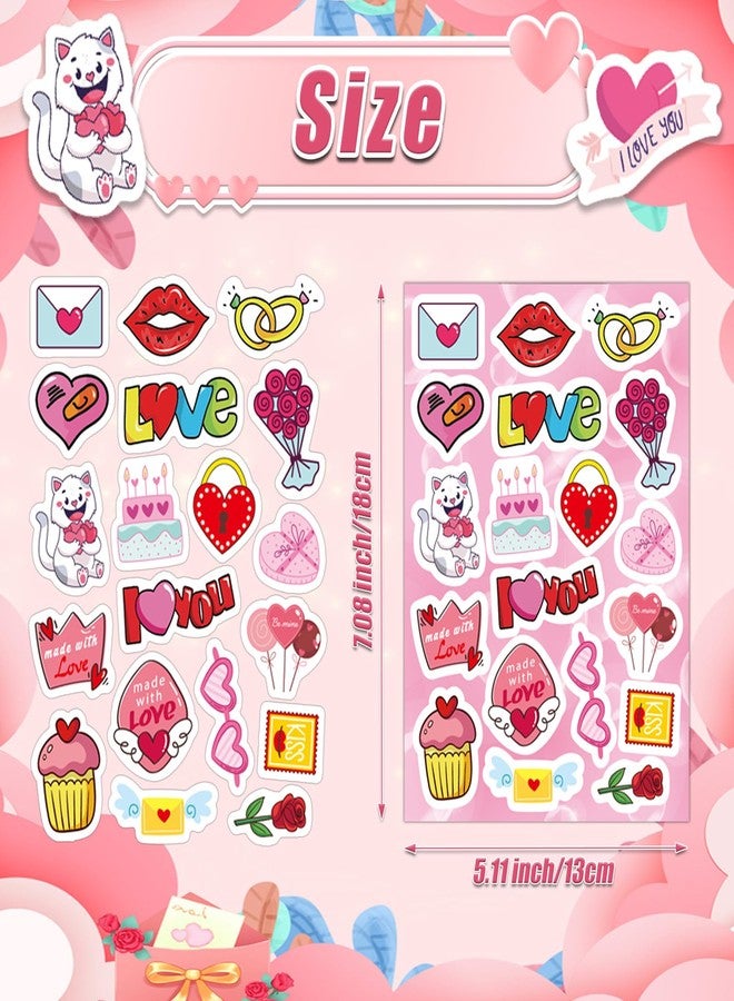 Cosomia 24 Sheets Valentine Stickers for Kids - 8 Diverse Valentines Love Stickers Designs - Valentine's Day Party Favors Crafts Gifts & Decorations Activities Supplies - Image 3