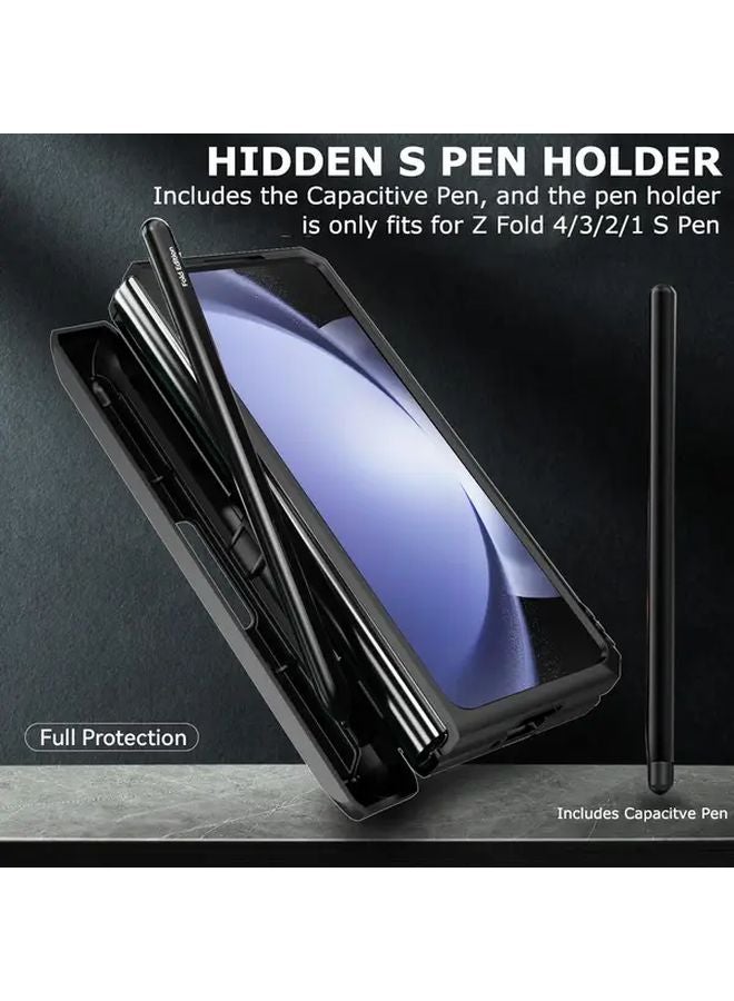 حالة حامل البطاقة المغناطيسية الزرقاء لسامسونج جالاكسي زد فولد 7 مع واقي الكاميرا - Image 3