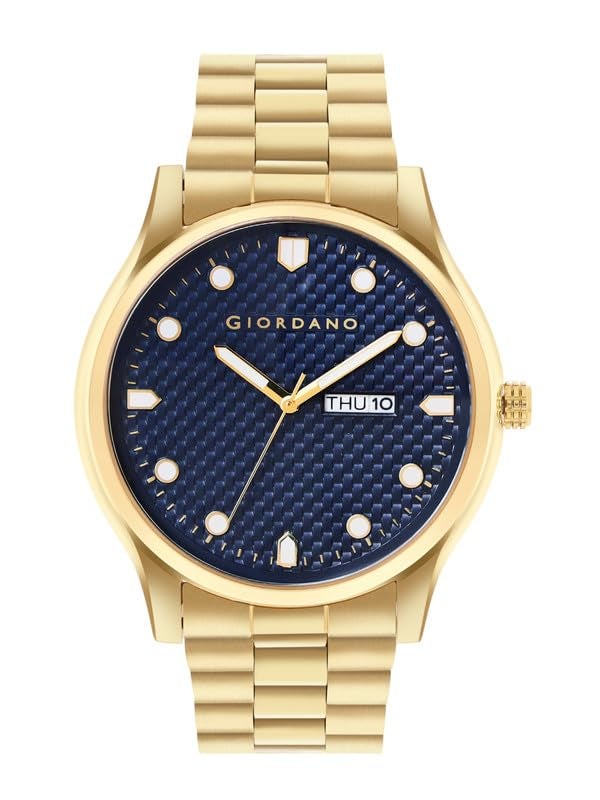 Giordano Analog Watch for Men with Two-Tone Stainless Steel Strap & Textured Dial, Day-Date Display, Elegant Casual Style - Image 1