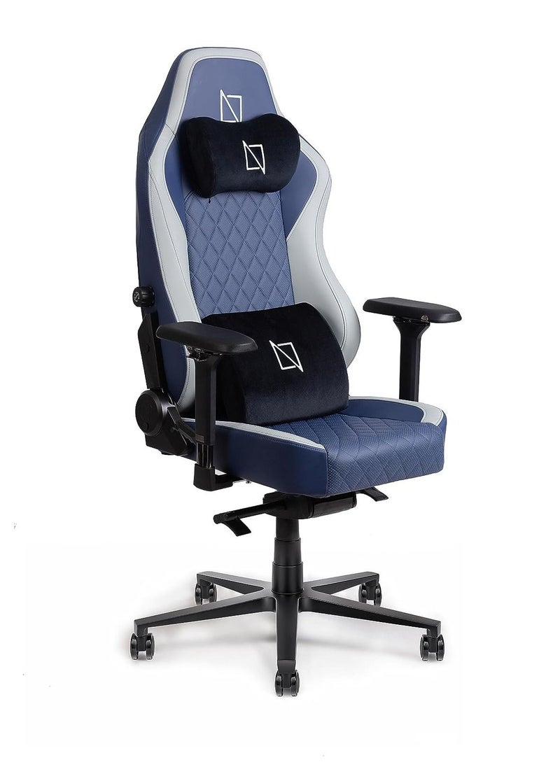 NAVODESK - Navodesk APEX Chair Premium Leather Ergonomic Chair for Gaming Office Reclining High Back Chair with 4D Metal Armrest Magnetic Memory Foam Headrest And Lumbar Support DEEP BLUE - Image 1