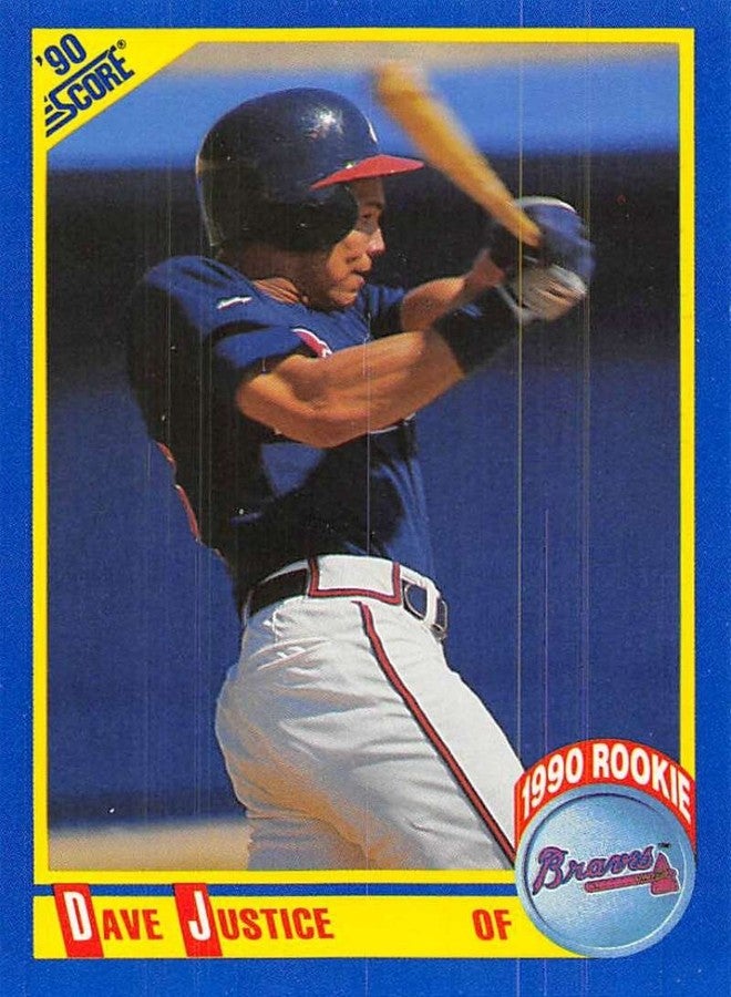 SCORE 1990 Score #650 David Justice Atlanta (RC - Rookie Card) - Image 1