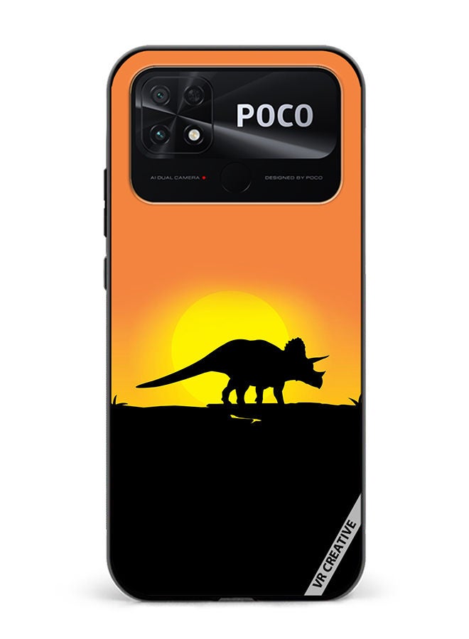 VR CREATIVE Protective Case Cover For Xiaomi Poco C40 Dinosaur Design Multicolour - Image 1