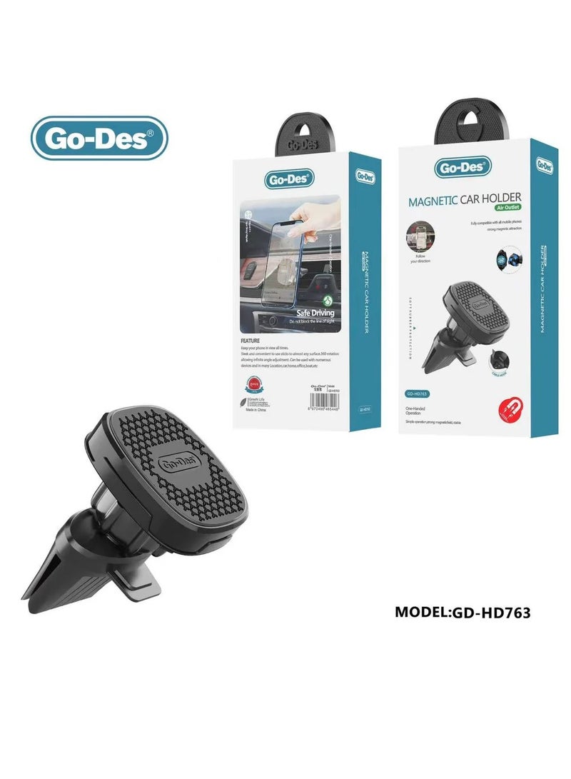 GO-DES Magnetic Car Phone Holder Stand Multifunctional Universal Magnet Wall Mobile Phone Holder(GD-HD763) - Image 1