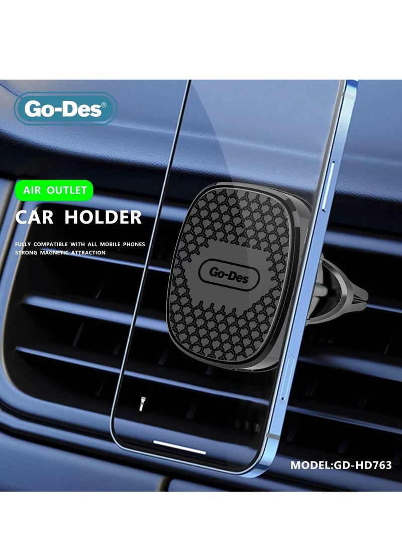 GO-DES Magnetic Car Phone Holder Stand Multifunctional Universal Magnet Wall Mobile Phone Holder(GD-HD763) - Image 3