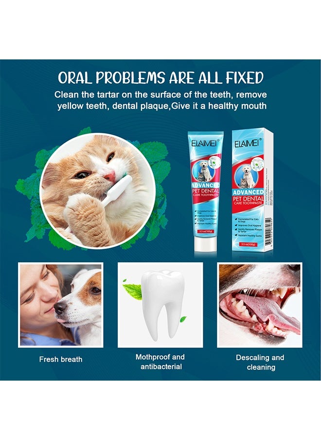 Elaimei - Cat And Dog Toothpaste Mint, Advanced Cat And Dog Dental Care Toothpaste, Safe Toothpaste For Dog Teeth Cleaning, Eliminates Bad Breath By Removing Plaque And Tartar Buildup, Suitable For Cat And Dog - Image 1