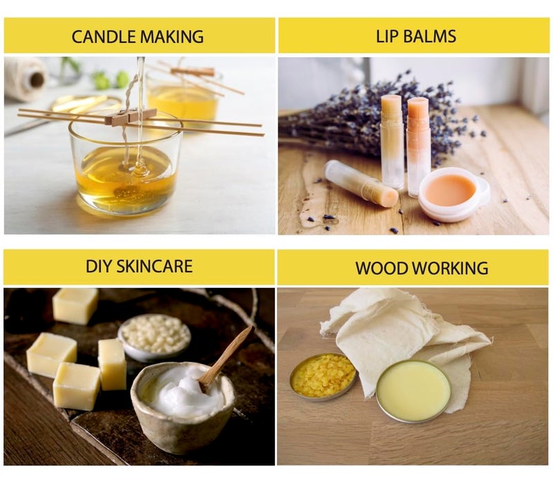 Beesworks Yellow Beeswax Pellets (1 lb) | 100% Pure, Cosmetic Grade, Triple-Filtered Beeswax for DIY Skin care, Lip Balm, Lotion, and Candle Making - Image 3