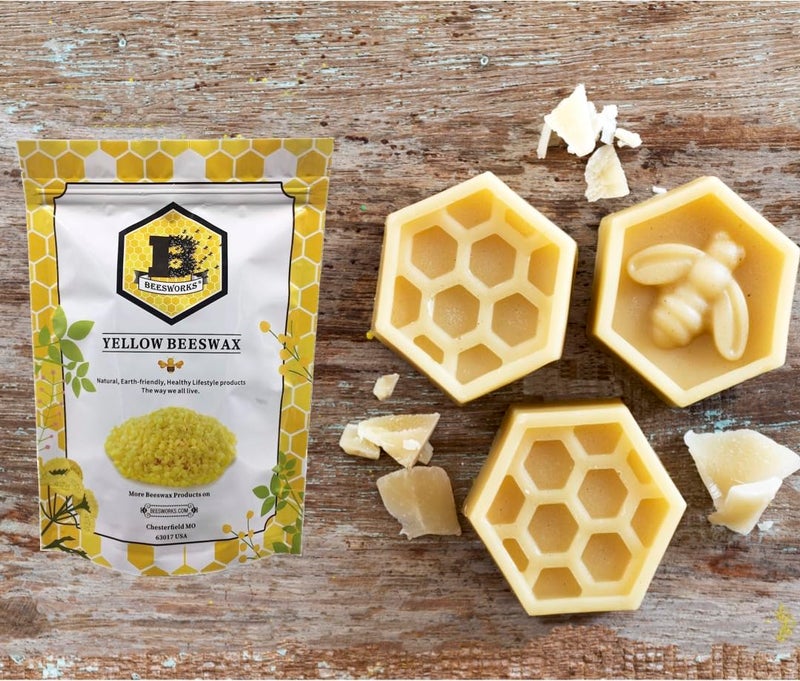 Beesworks Yellow Beeswax Pellets (1 lb) | 100% Pure, Cosmetic Grade, Triple-Filtered Beeswax for DIY Skin care, Lip Balm, Lotion, and Candle Making - Image 4