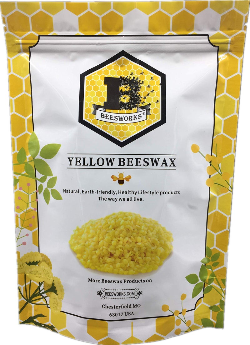 Beesworks Yellow Beeswax Pellets (1 lb) | 100% Pure, Cosmetic Grade, Triple-Filtered Beeswax for DIY Skin care, Lip Balm, Lotion, and Candle Making - Image 1