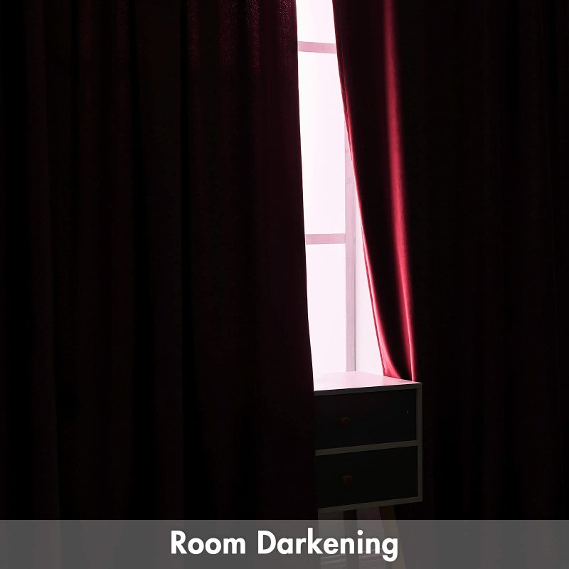 ميولي Miulee Burgundy Velvet Stertains حراري معزول الستائر الستائر عيد الميلاد لغرفة نوم غرفة المعيش - Image 4