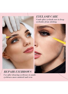 MAANGE 10 Pcs Micro Eyebrow Brush, Multifunctional Micro Lash Comb, Eyelash and Eyebrow Extensions Tool (Yellow)  - Image 4