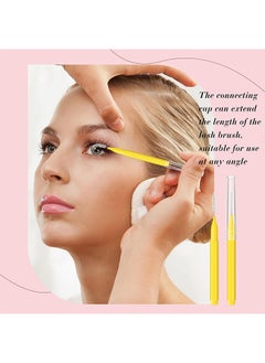 MAANGE 10 Pcs Micro Eyebrow Brush, Multifunctional Micro Lash Comb, Eyelash and Eyebrow Extensions Tool (Yellow)  - Image 5