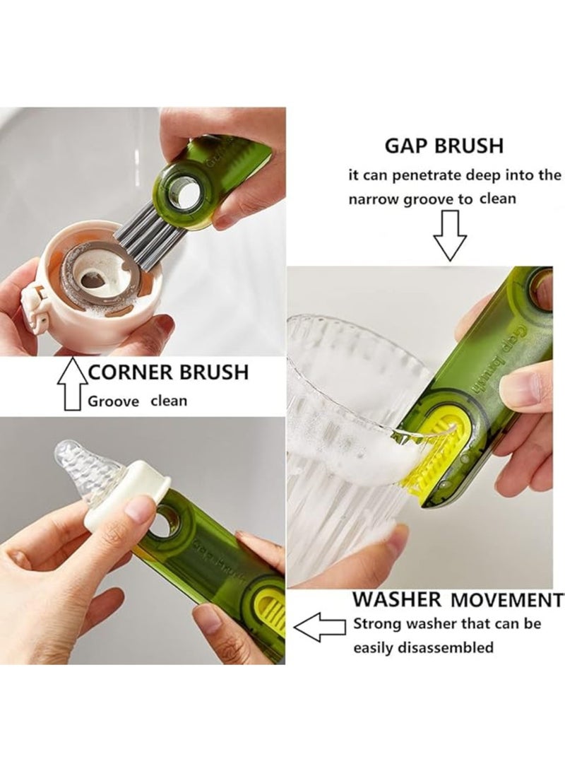 يلا جوي 3 في 1 فرشاة تنظيف صغيرة 3 في 1، 3 عبوات فرش تنظيف أغطية الأكواب مجموعة فرش تنظيف الشقوق الصغيرة متعددة الوظائف لتنظيف زجاجات الأطفال، زجاجة ضيقة العنق، زجاجة ماء رياضية، كوب صغير، مزهرية زجاجية - Image 4