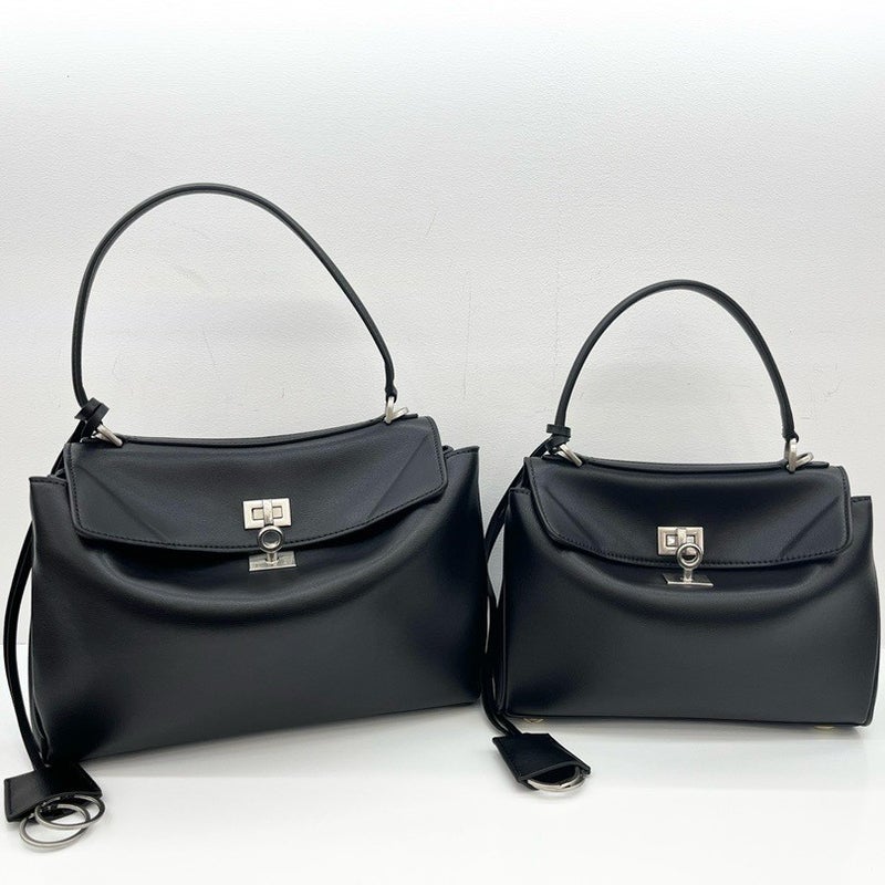 Rodeo * First Layer Cowhide Buckle Kelly Bag Leather Tote Bag Fashion Trend Shoulder Slung Handbag Women - Image 4