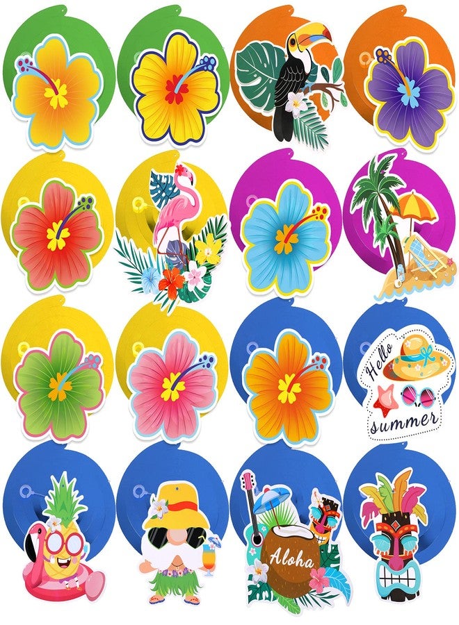 HOWAF 30 Pcs Hawaiian Tropical Luau Birthday Party Hanging Swirls Hibiscus Flower Parrot Flamingo Foil Swirl Decorations Ceiling Decorations for Luau Tiki Aloha Beach Summer Party Decoration Supplies - Image 4