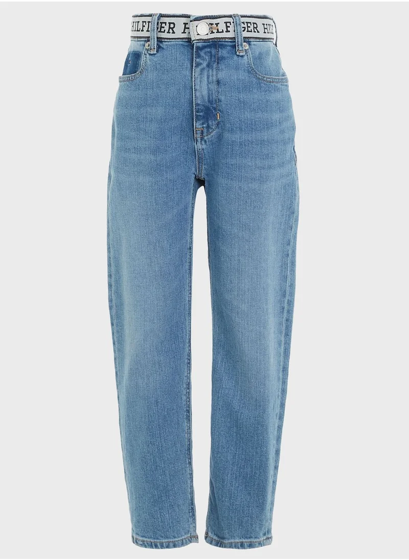 TOMMY HILFIGER Kids Mid Wash Straight Jeans