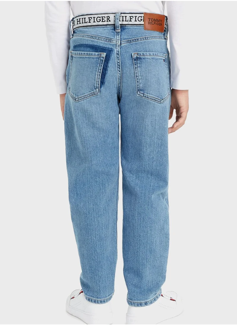 TOMMY HILFIGER Kids Mid Wash Straight Jeans