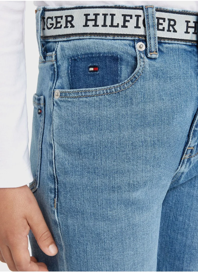 TOMMY HILFIGER Kids Mid Wash Straight Jeans