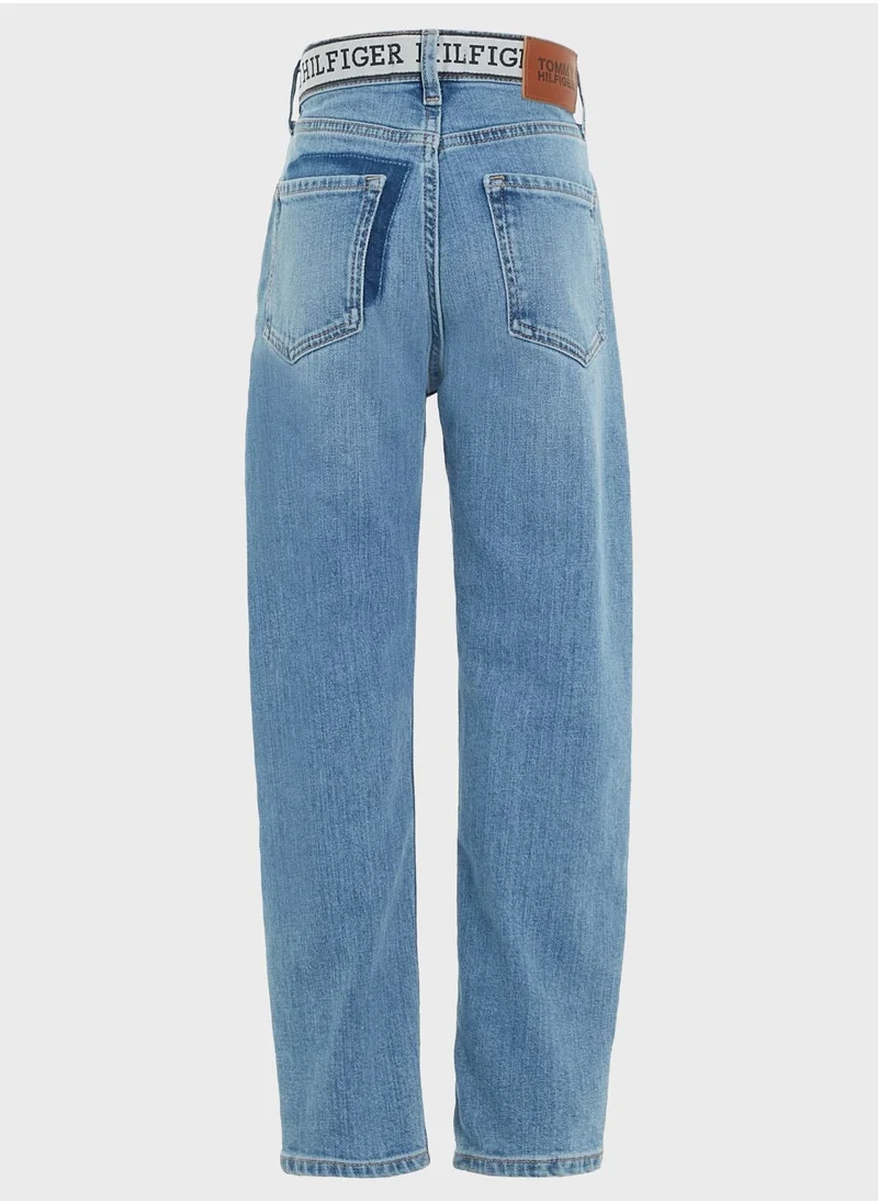 TOMMY HILFIGER Kids Mid Wash Straight Jeans